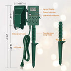 SURAIELEC Outdoor Power Stake, 7-Day Programmable Digital Timer, Power Strip - Image 7