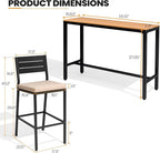 Crestlive Products Outdoor Bar Table and Chairs Set, 3 Piece Outside Patio Bar - Image 2