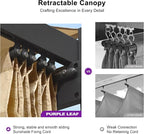 PURPLE LEAF 10' x 10' Aluminum Outdoor Pergola Wind-Resistant Retractable - Image 4