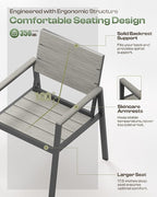 Outdoor Dining Set for 4, Aluminum Patio Table and Chairs Set - Image 3