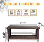 VINGLI Outdoor Wicker CoffeeTable Patio Coffee Tables - Image 3