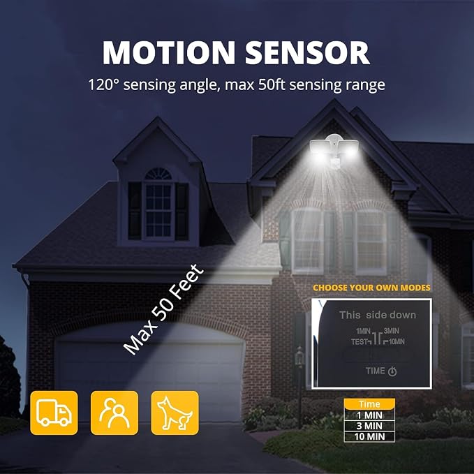 UME 19W LED Security Lights Motion Sensor Light Outdoor, 2000LM Motion Flood - Image 3