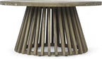 Merax Patio Outdoor Acacia Wood Round Coffee Table - Image 6