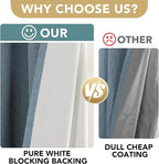 H.VERSAILTEX Linen Blackout Curtains Durable Thick Textured Linen Look 100% - Image 4