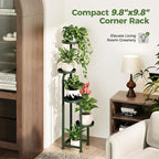 Bamworld Corner Plant Stand Indoor Outdoor, Tall Metal Flower Pot Stands - Image 4
