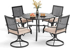 PHI VILLA 5 Pieces Outdoor Round Dining Set by PHIVILLAThepioneerofcomfortablehouseholdsupplies