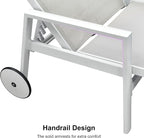 PURPLE LEAF Lounge Chair Outdoor Set 2 Pieces White Aluminum Chaise Lounge - Image 3