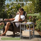 Outdoor Side Table, Adirondack Outdoor Patio Table, Bamboo Small Patio End - Image 5