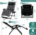 UDPATIO Oversized Zero Gravity Chair 29In XL Patio Reclining Chair - Image 3