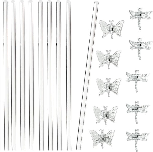 30Pcs Acrylic Plant Stakes Garden Single Stem Plant Support Stakes Clear Orchid by DAGUANZHI