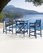 3-Piece Adirondack Chairs and Table Set, HDPE Outdoor Bar Sets, All Weather - Image 2
