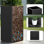 Tall Black Planter 28" Metal Square Large Plant Pots - Image 7