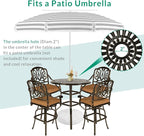 VIVIJASON 5-Piece Patio Swivel Bar Stools Set, All Weather Cast Aluminum - Image 5