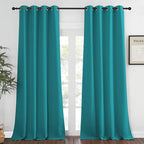 NICETOWN Peacock Teal Blackout Curtain 108 inch Length by NICETOWN