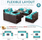 NICESOUL 9 Piece Large Outdoor Patio Furniture Set - Image 4