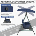 U-MAX 3-Seat Porch Swing Chair Steel Frame, Patio Swing Chair - Image 4