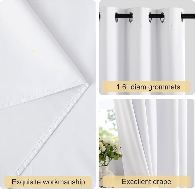 NICETOWN 100% Blackout Window Curtain Panels, Thermal Insulated Full Light - Image 2