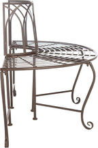 SAFAVIEH Outdoor Furniture Collection – Abia Rustic Brown Wrought Iron 50-Inch - Image 4