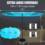 LEVELEVE 14FT Double-Sided Patio Umbrella - Image 5