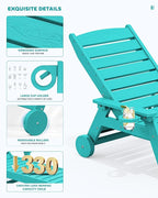 SERWALL Patio Chaise Lounge Chair, Poly Lounge Chair - Image 5