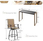 Sophia & William Outdoor Bar Set, Patio Bar Table and Chairs Set, Bar Height - Image 6