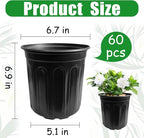 60 Pack 1 Gallon Flexible Plant Nursery Pots, Flower Plant Container, Seedling - Image 2