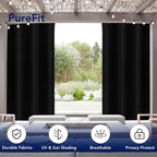 PureFit Outdoor Curtains for Patio Waterproof Weatherproof, UV Resistant - Image 3