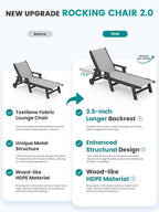SERWALL Patio Chaise Lounge Chair, 5 Positions Outdoor Lounger - Image 8