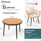 Pamapic 5-Pieces Patio Dining Set - Image 6