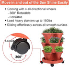 GameXcel Vertical Planter 3 Tier Stackable Planters Garden Planters Strawberry - Image 6