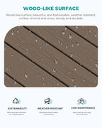 SERWALL HDPE Patio Coffee Table, Rectangle Outdoor Coffee Table, All Weather - Image 4