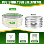 17" Tall Elevated Round Metal Rised Garden Bed- 3.3'x3.3' in Size and 0.8MM - Image 4