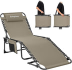 KingCamp Lounge Chair Outdoor, Folding Portable Tanning Chairs Comfy Adjustable by KingCamp