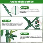 Garden Stakes 20 Pack, 16 Inch Plastic Coated Metal Tomato Stakes, DIY 4ft 5ft - Image 3