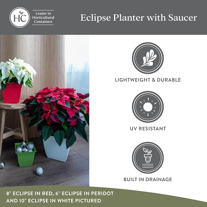 The HC Companies 12 Inch Eclipse Square Planter Pots - Image 4