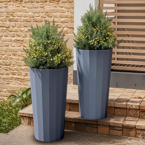 23.6" H Tall Planters for Outdoor Plants, 2 Pack Large Outdoor Planters for by Outdoorchairs