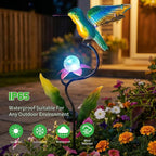 HONGLAND 46 Inch Solar Hummingbird Lights, Solar Garden Decor - Image 5