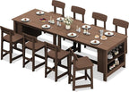 SERWALL 10-Piece HDPE Counter Height Dining Table Sets - Image 8