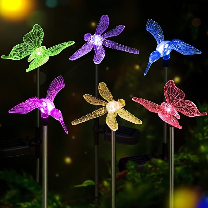 OxyLED Solar Garden Stake Lights 6 Pack Outdoor LED Figurine Lighting Color - Image 2
