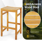 Tangkula 5 Piece Outdoor Acacia Wood Bar Table Set, Space-Saving Patio Dining - Image 6