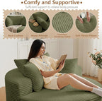 Oversized Round Chair Lounge Chaise Indoor, Upholstered Corduroy Deep Seat - Image 5