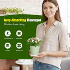 Plant Pots 5 Inch Self Watering Pots, 6 Pack Plastic Planters - Image 2