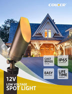 COLOER Brass Landscape Spotlights, 6 Pack Spotlight Fixture Outdoor - Image 2