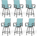 MFSTUDIO Outdoor Bar Stools Set of 6, Swivel Bar Height Patio Chairs Outdoor by MFSTUDIO