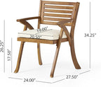 Christopher Knight Home Hermosa Acacia Wood Dining Set, 5-Pcs Set, Teak Finish - Image 4