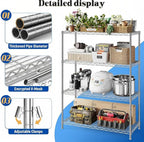 Xcity Storage Shelves, 4 Tier Heavy Duty Metal Shelving Unit - Image 3