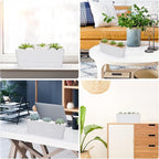 GREANER Herb Planter with Tray, 1 Pack 12x3.8 Inch Rectangle Window Box - Image 6