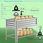 Raised Garden Bed with Legs, Galvanized Raised Planter Box with Storage Shelf - Image 4