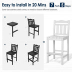 nalone Outdoor Bar Stool, HDPE Tall Adirondack Chair Bar Chair, Weather - Image 8
