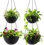 Hanging Planters for Indoor Outdoor Plants 8 and 10 Inch, 4 Packs Hanging by RooTrimmer